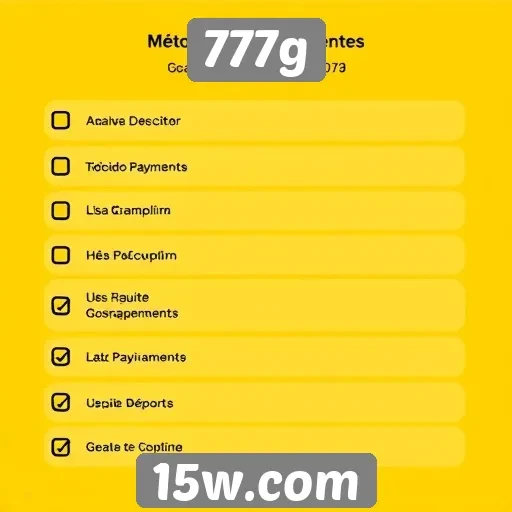 Métodos de pagamento aceitos no 777g